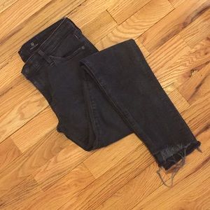 AG Gray Legging Ankle with Asymmetrical Raw Hem